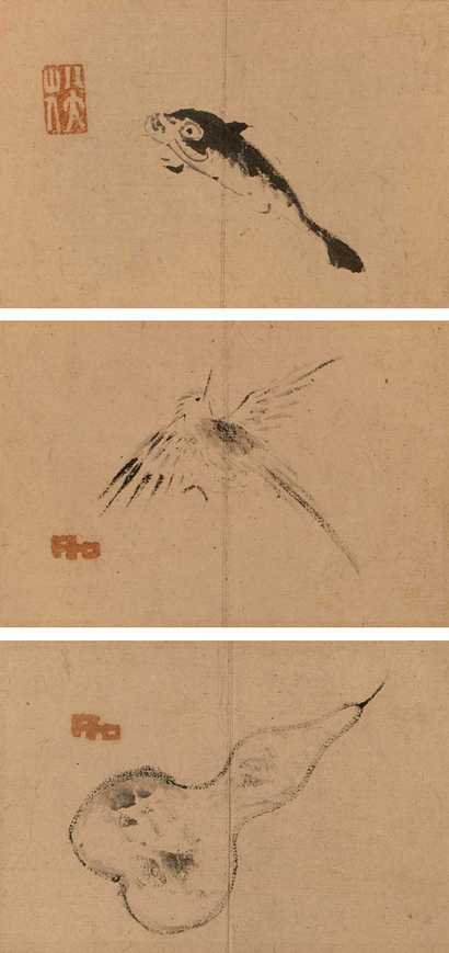 朱耷 小品 册页（十二开选三）
